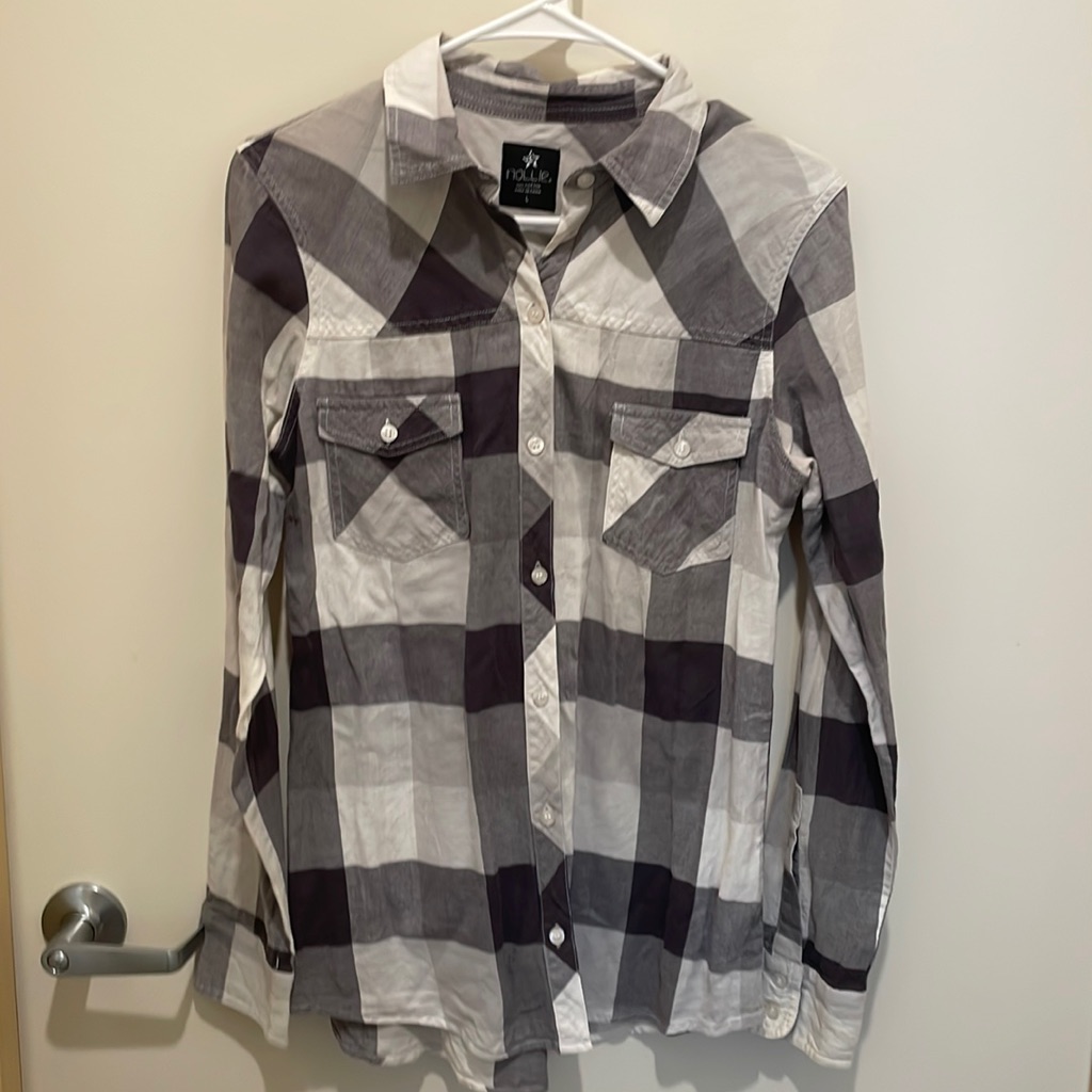 Gray Plaid Button Up